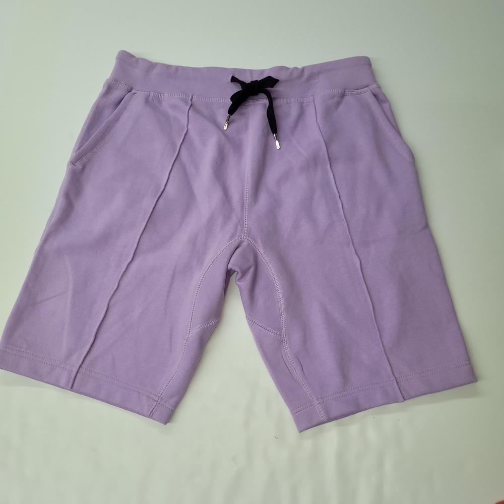 PHENOM Men Lavender Athletic Sweat Shorts Drawstring Pockets L‎ Front Seamed